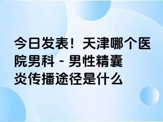 今日发表！天津哪个医院男科 - 男性精囊炎传播途径是什么